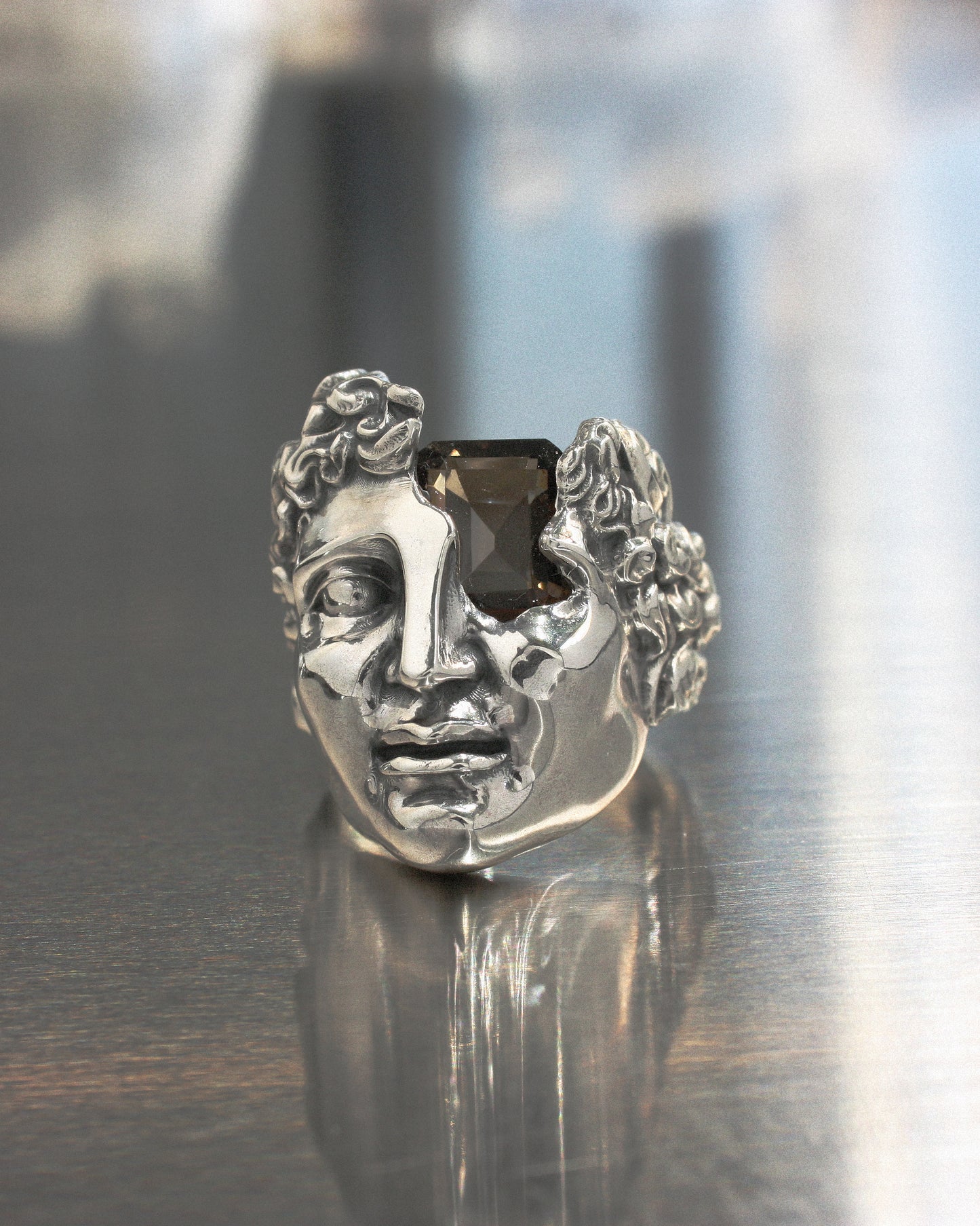 IDOL RING - Sterling Silver / Smoky Quartz
