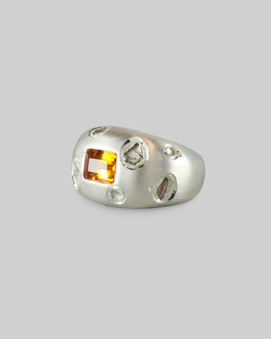 Ruin Olympia Ring with Citrine and Diamonds  - ONE/OFF