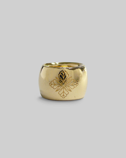 Acanthus Flower Chunky Ring Band