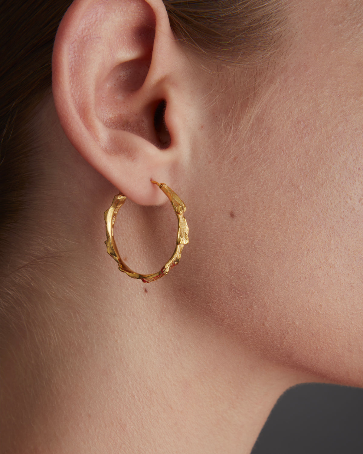 Acanthus Golden Hoop Earring