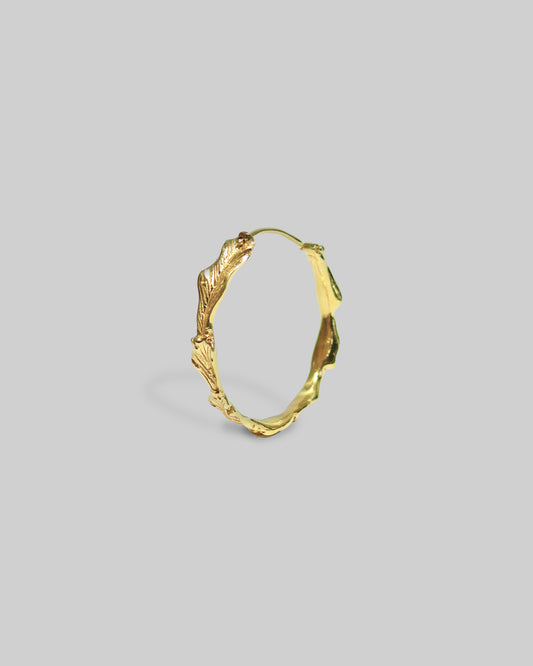Acanthus Golden Hoop Earring