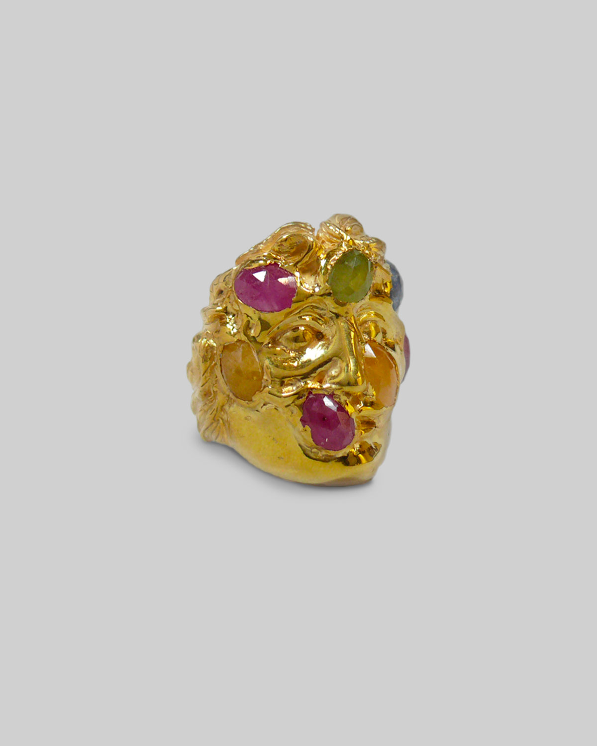 Apollo Ring Golden - Multicolor Sapphires