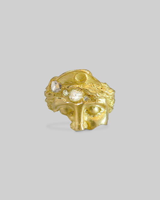 Artemide Ruin Ring 9kt Gold and Diamonds