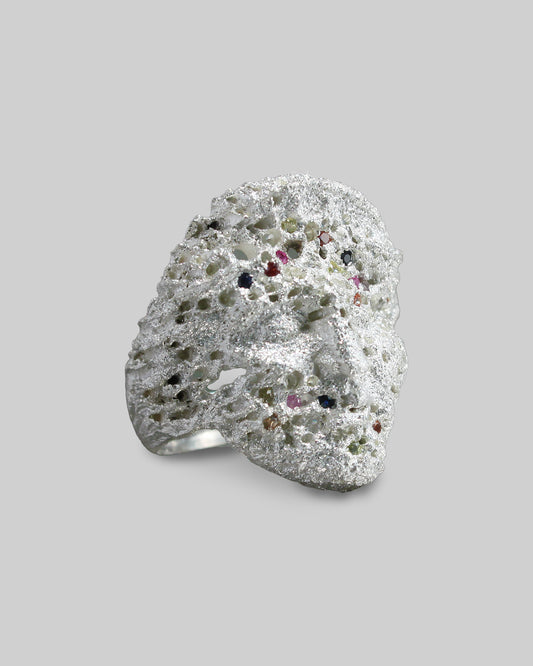 Artemide Nebula ring with Sapphires and Diamonds