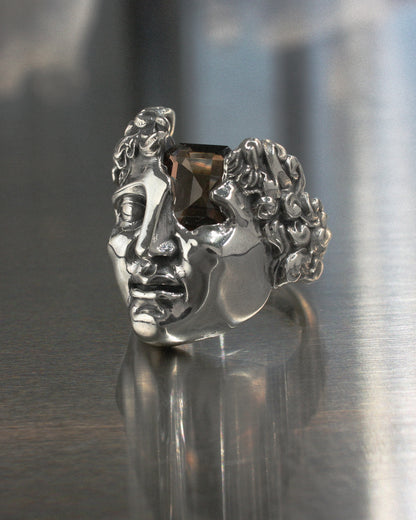 IDOL RING - Sterling Silver / Smoky Quartz