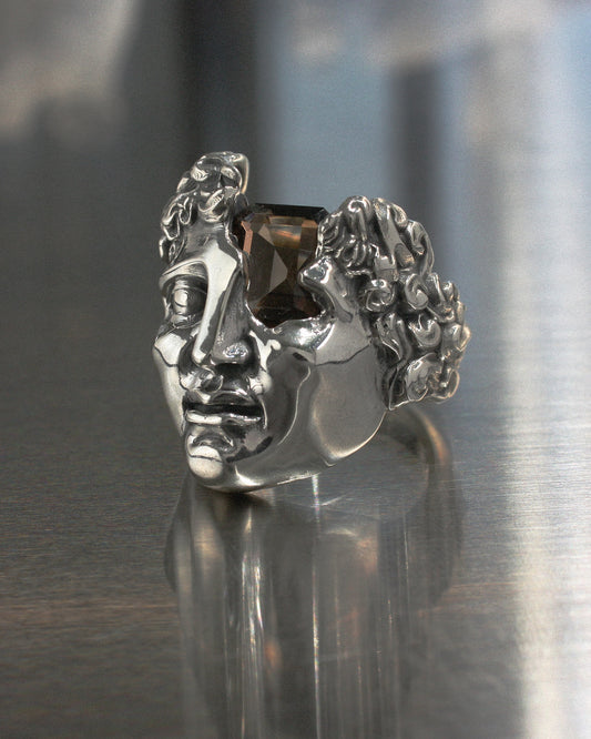 IDOL RING - Sterling Silver / Smoky Quartz