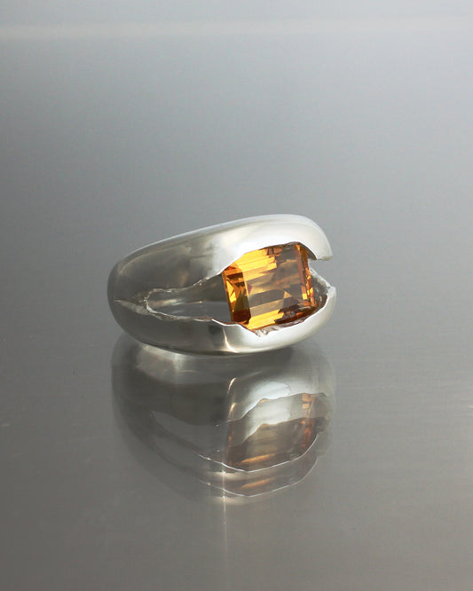 FALSE MIRROR RING - 925 Silver / Citrine