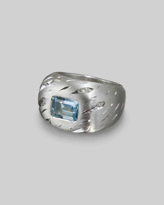 Olympia Ruin with Diamonds and Blue Topaz