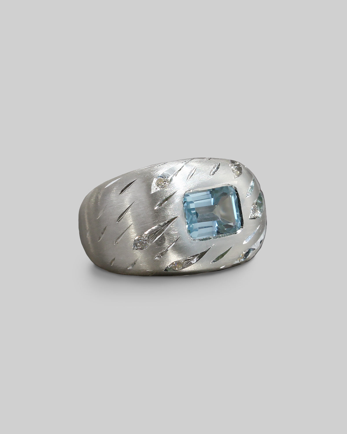 Olympia Ruin with Diamonds and Blue Topaz