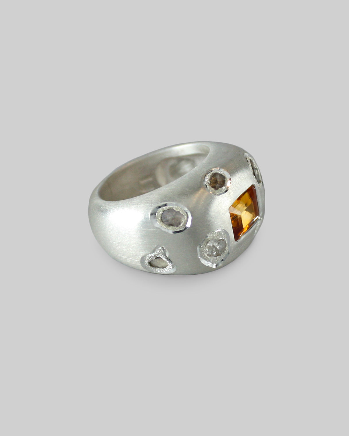 Ruin Olympia Ring with Citrine and Diamonds