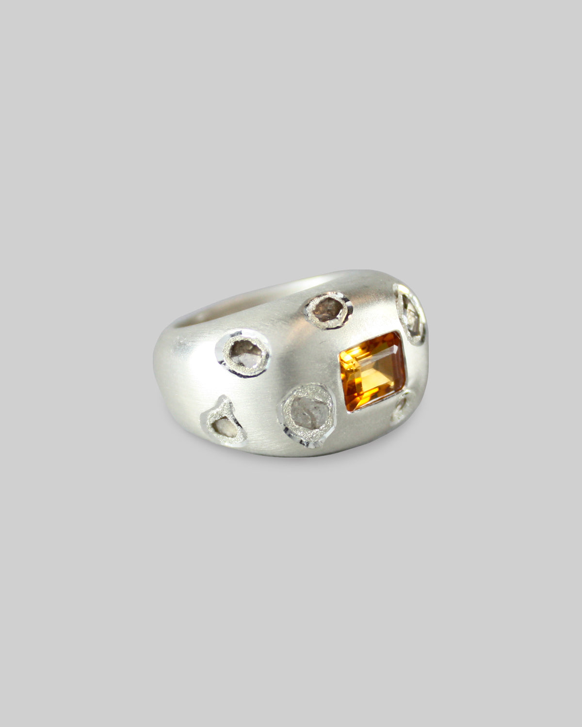Ruin Olympia Ring with Citrine and Diamonds