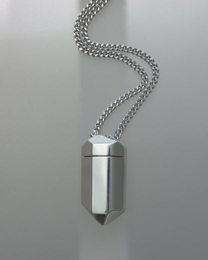 STONE D. PILLBOX NECKLACE