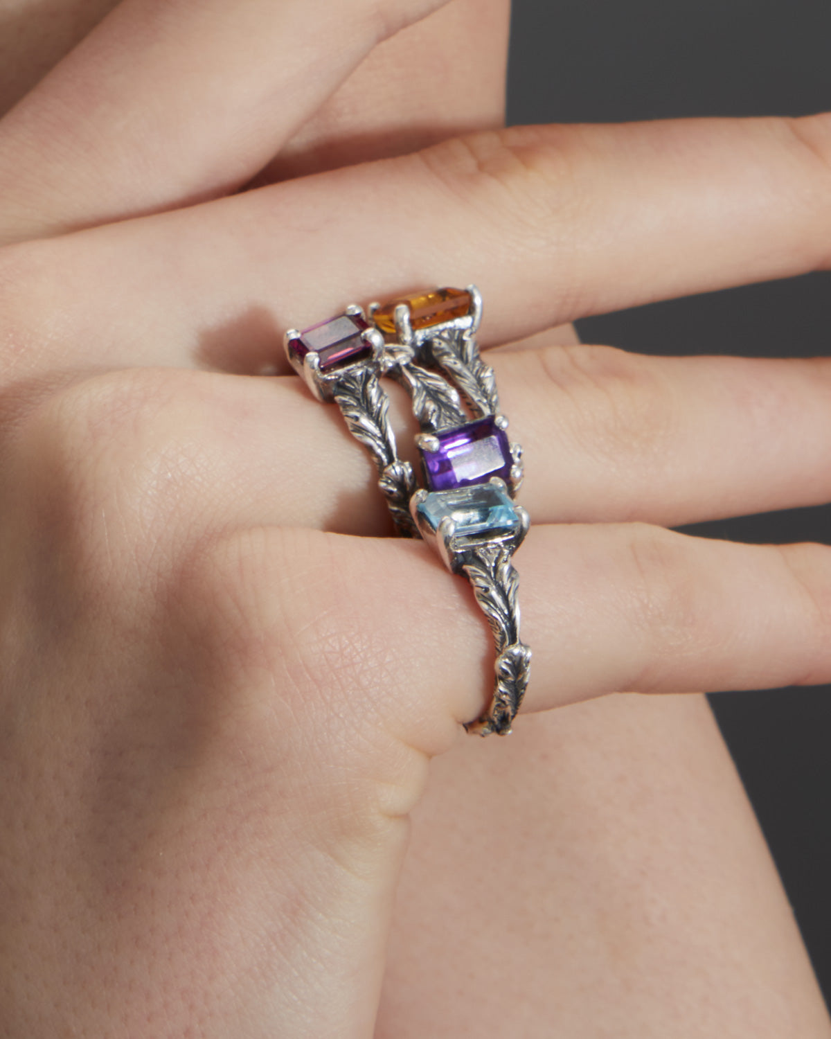 Flora Solitario - Blue Topaz